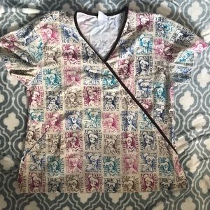Tinkerbell Disney scrub top size M